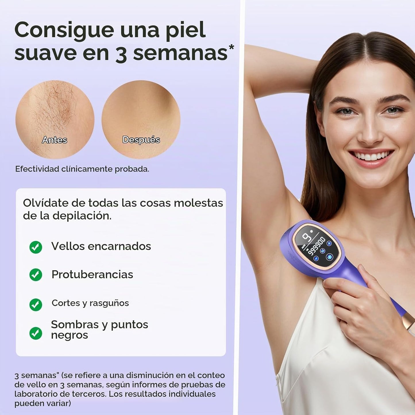 Ubroo Depilación láser para mujeres y hombres, contacto de enfriami...
