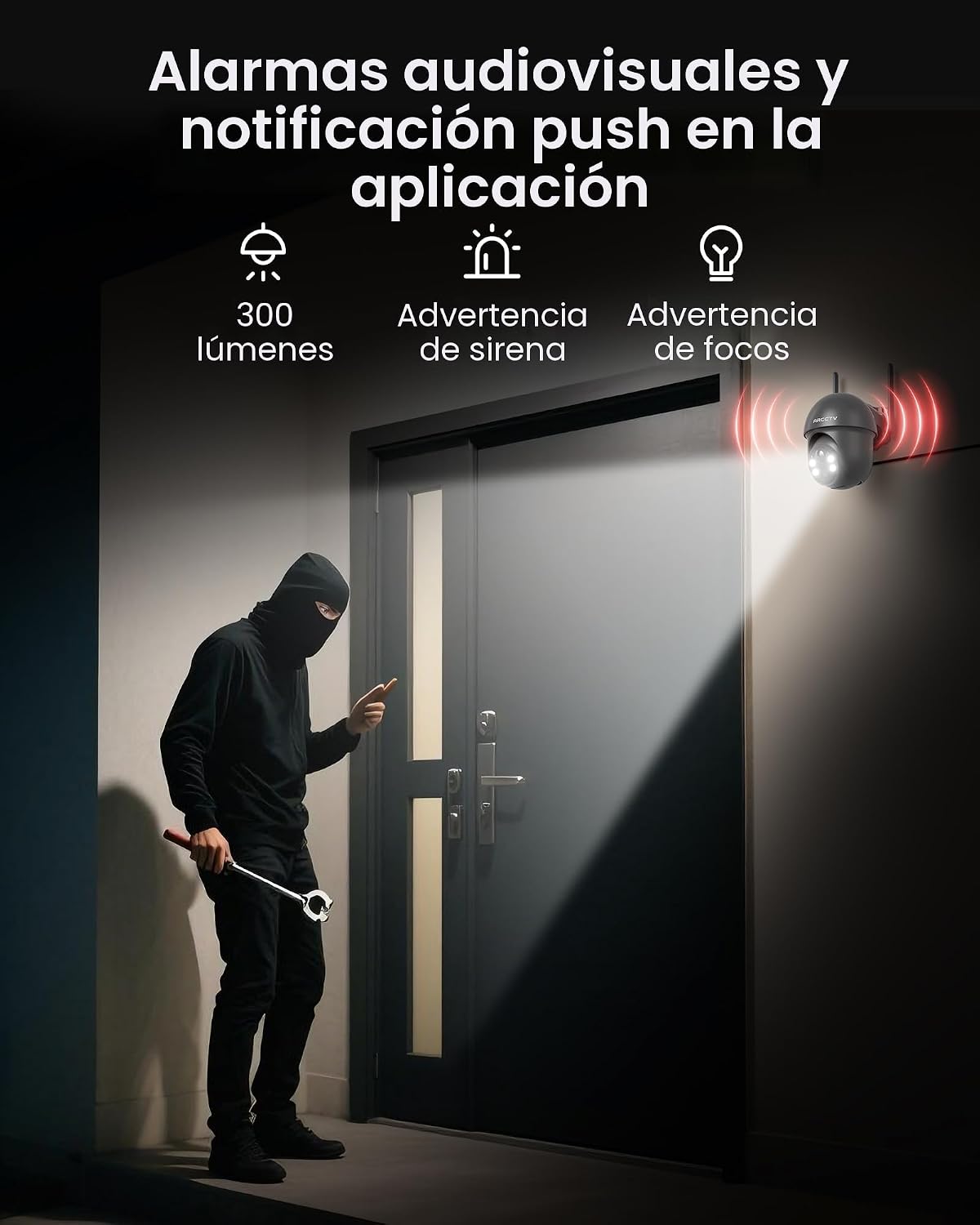 ARCCTV - Cámaras de seguridad inalámbricas para exteriores con ener...