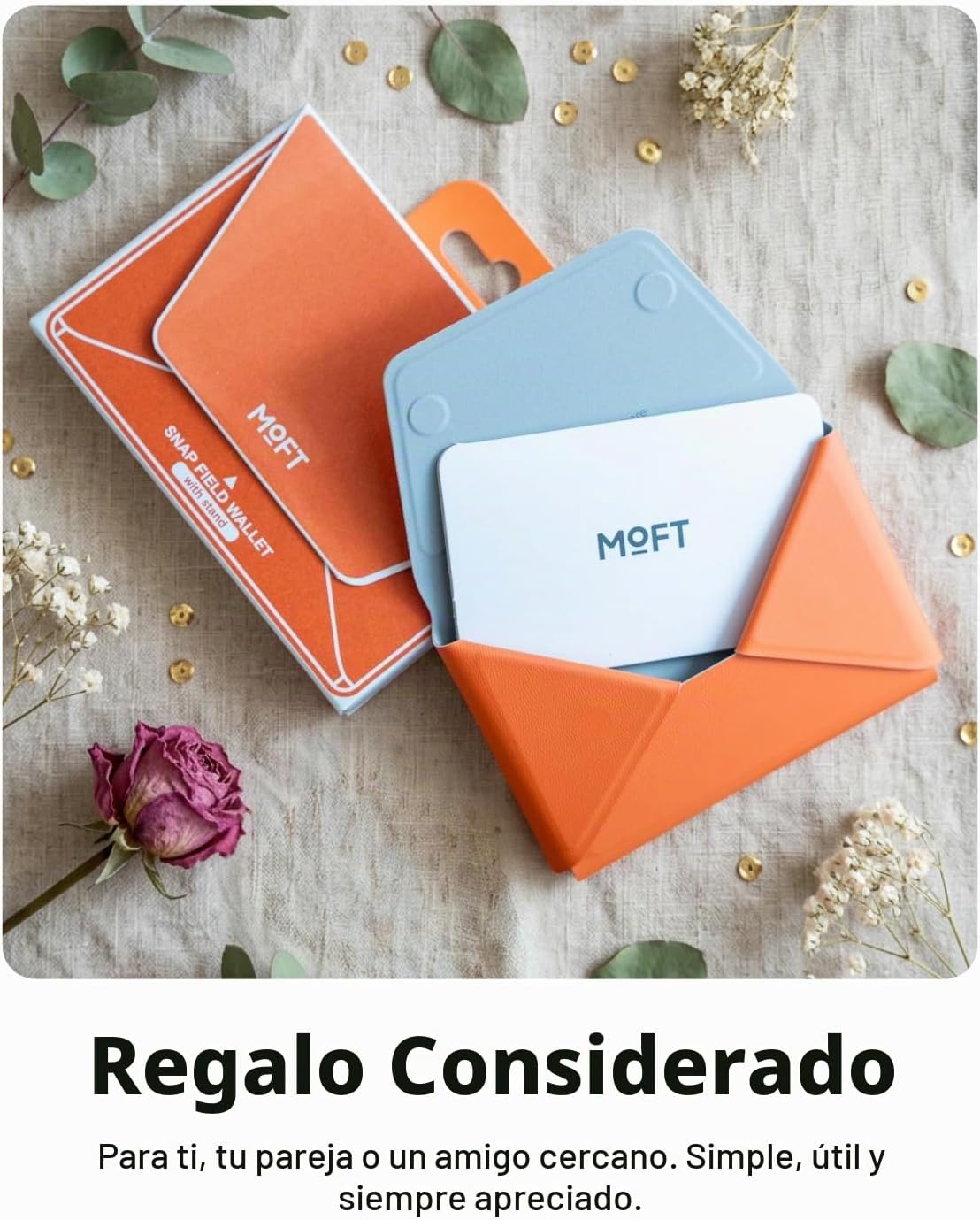 MOFT Cartera magnética para mujer, Marrón (Brownie), Minimalista |...