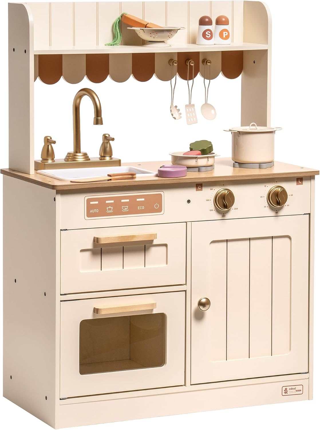 ROBUD Cocina de Juguete, Juego de Cocina de Madera para Niños con D...