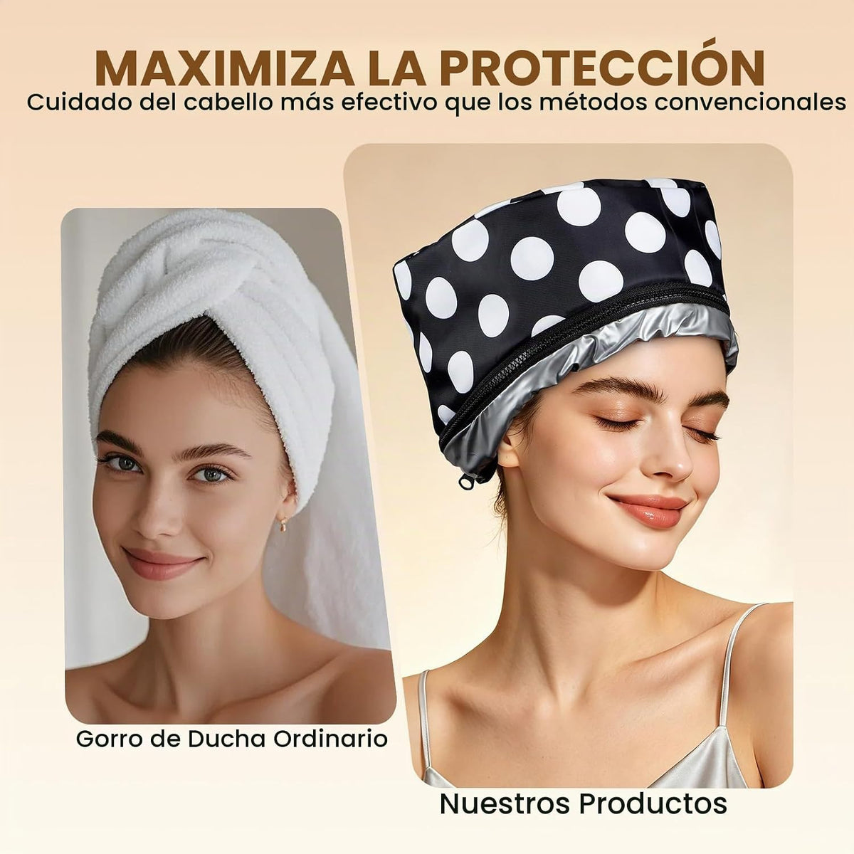 Gorra eléctrica de vapor para el cabello con control de temperatura...