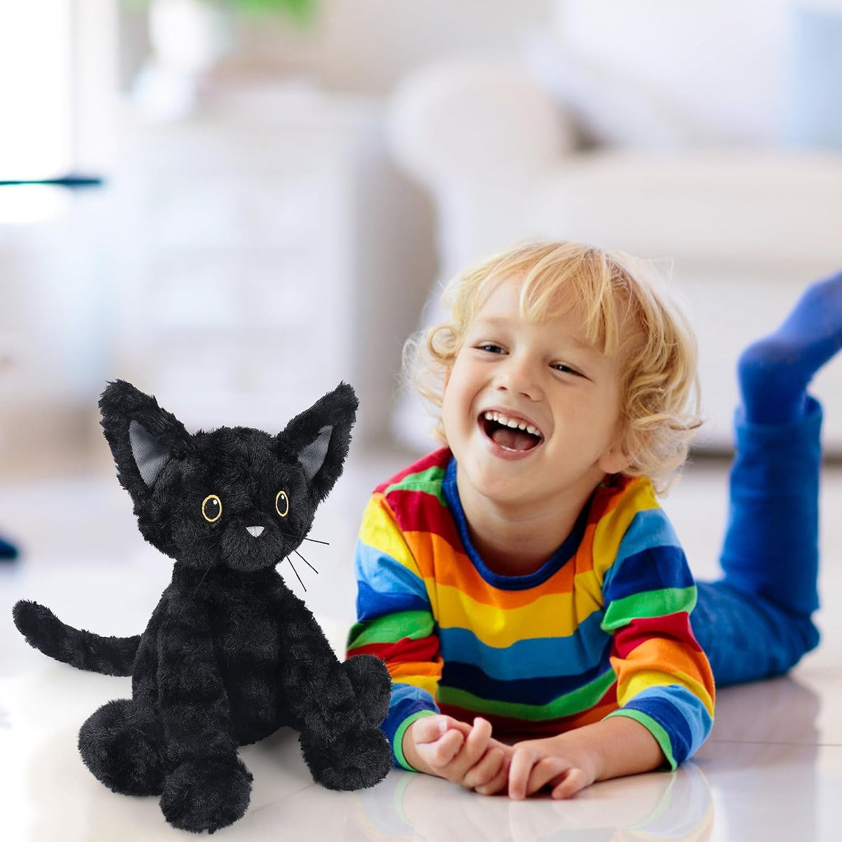 SuzziPals Devon Cat - Almohadilla térmica de peluche para calambres...