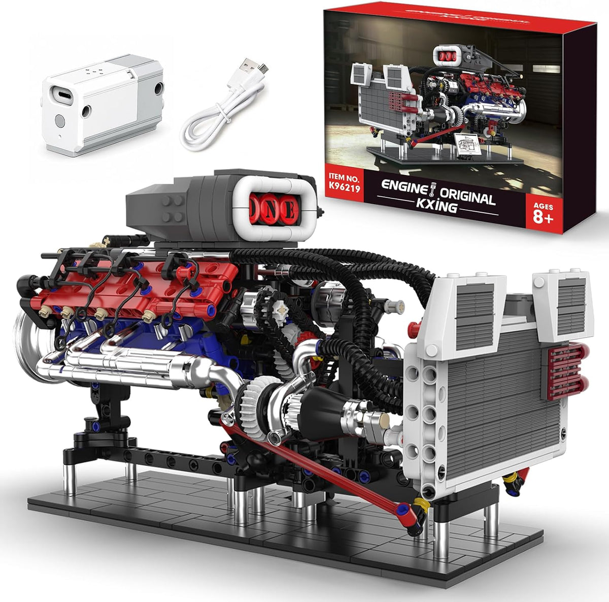 V8 - Juego de construcción de motor compatible con LEGO, kit de mod...