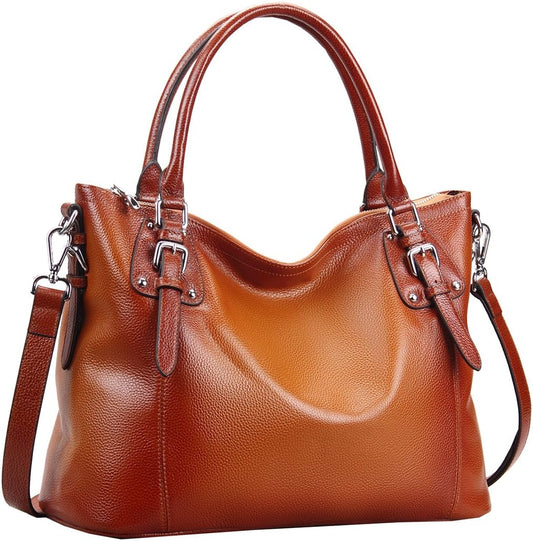 HESHE - Carteras y bolsos de cuero genuino para mujer, bolso de man...