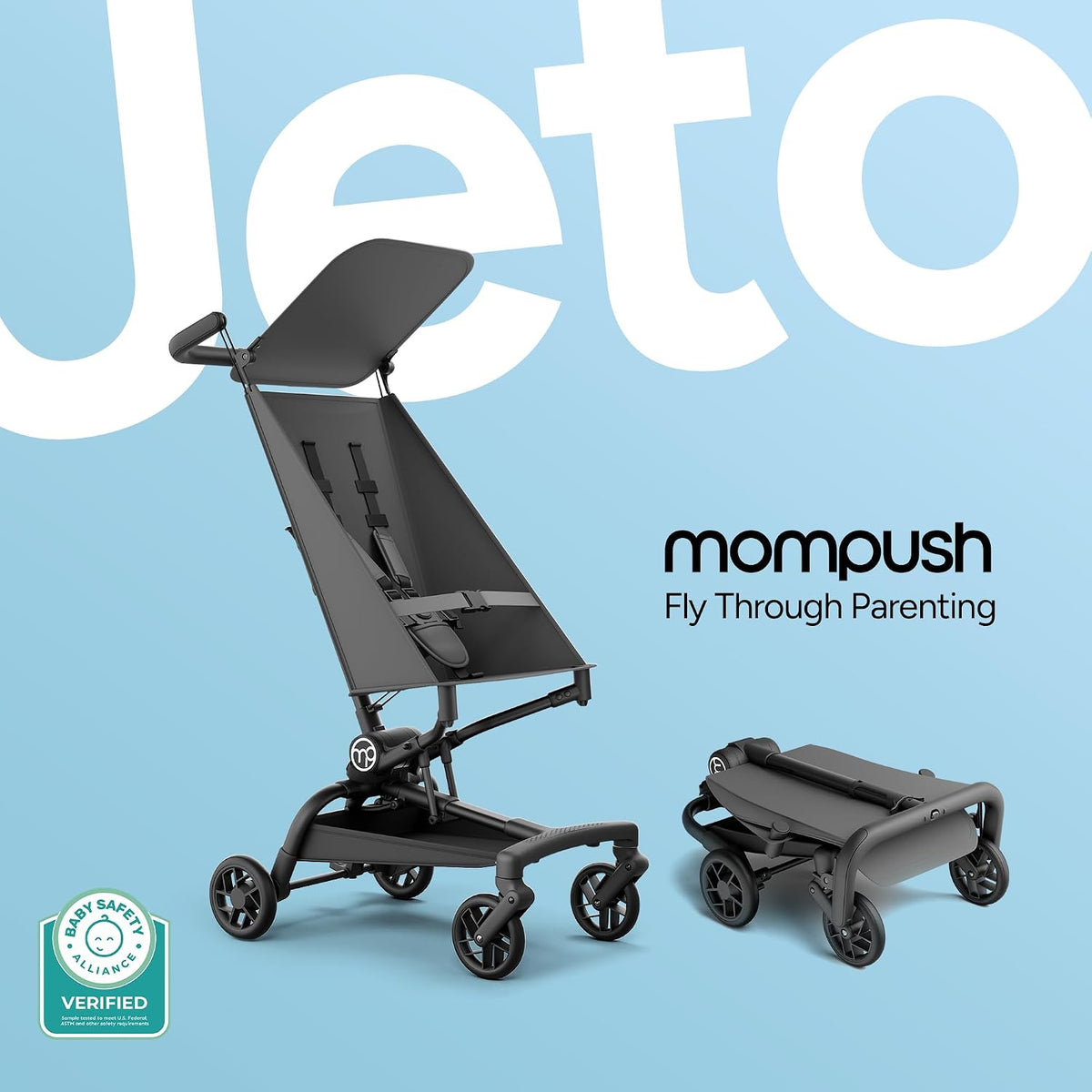 Mompush Jeto - Cochecito de viaje ligero \u2013 9.8 libras ultracom...