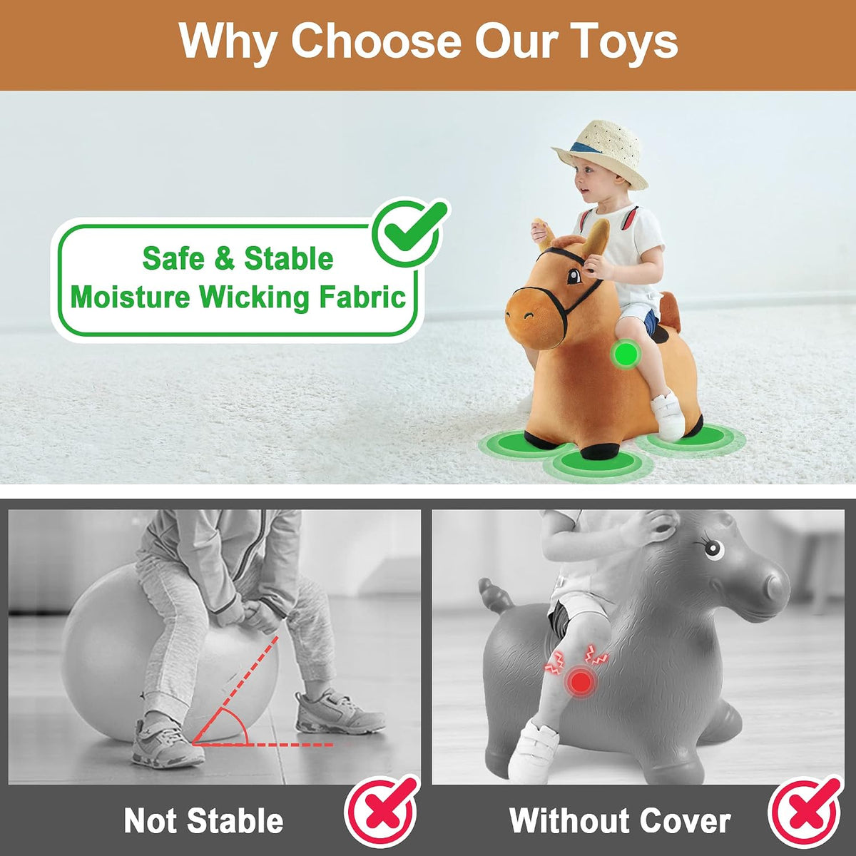 Hopping Horse, iPlay, iLearn caballo saltarín, inflable, juguetes d...
