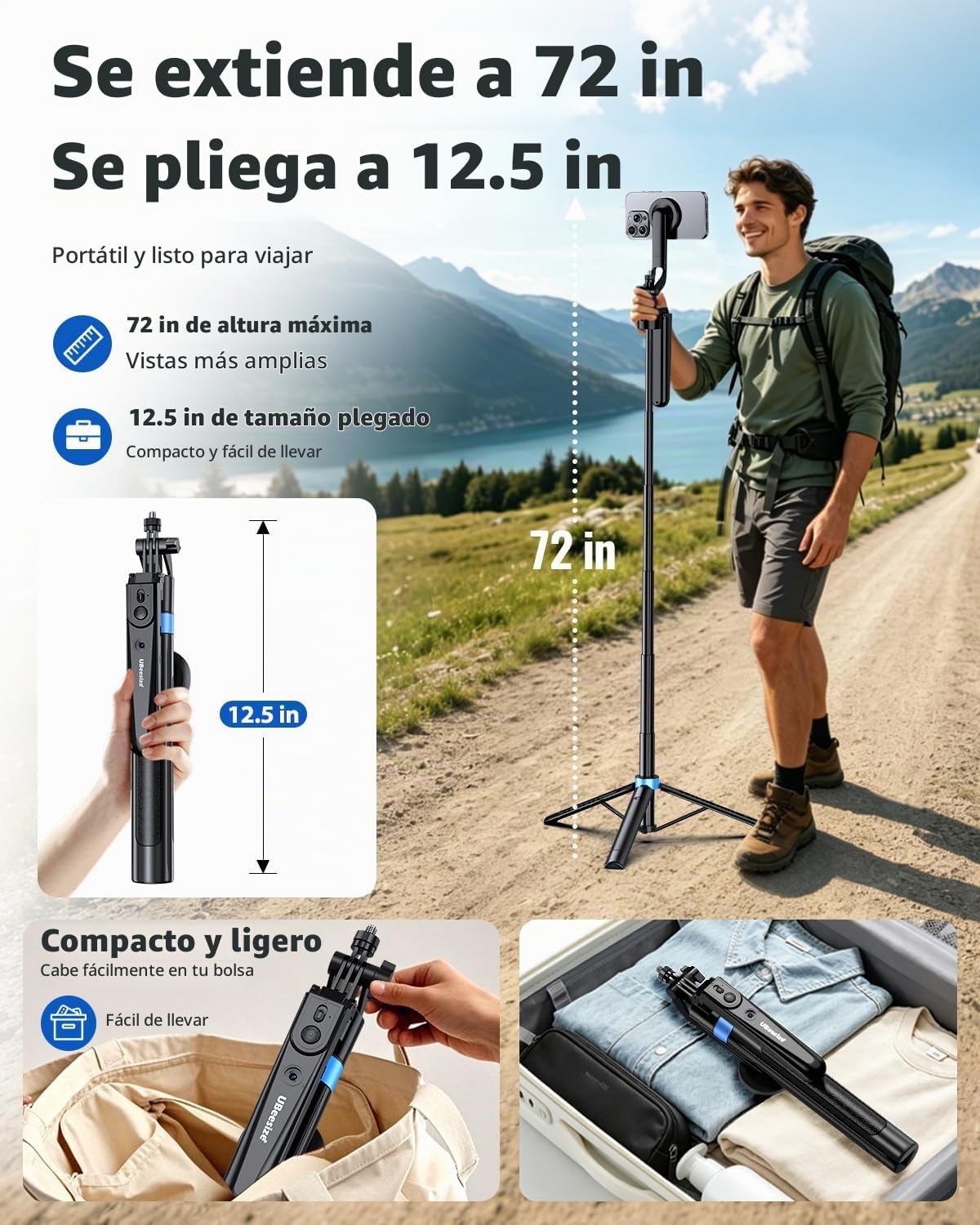 UBeesize Trípode de seguimiento facial automático de 72 pulgadas pa...