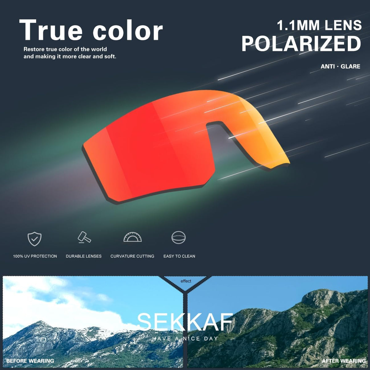 SEKKAF Gafas de sol polarizadas para hombres y mujeres, gafas de so...