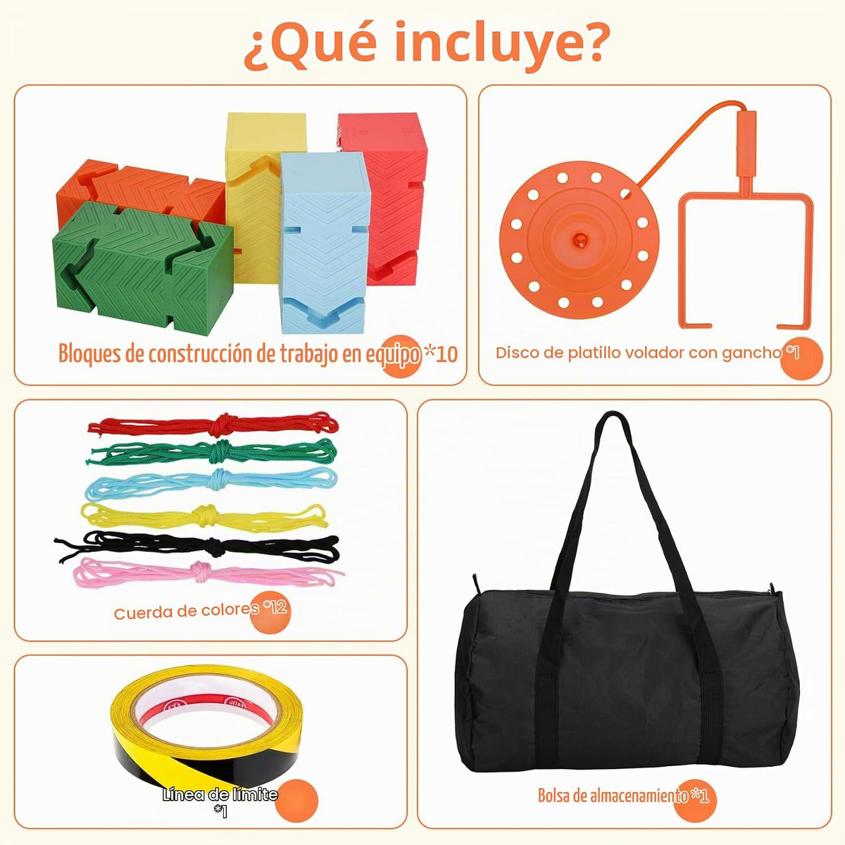 Juego de 5 bloques de construcción de trabajo en equipo, juegos de...