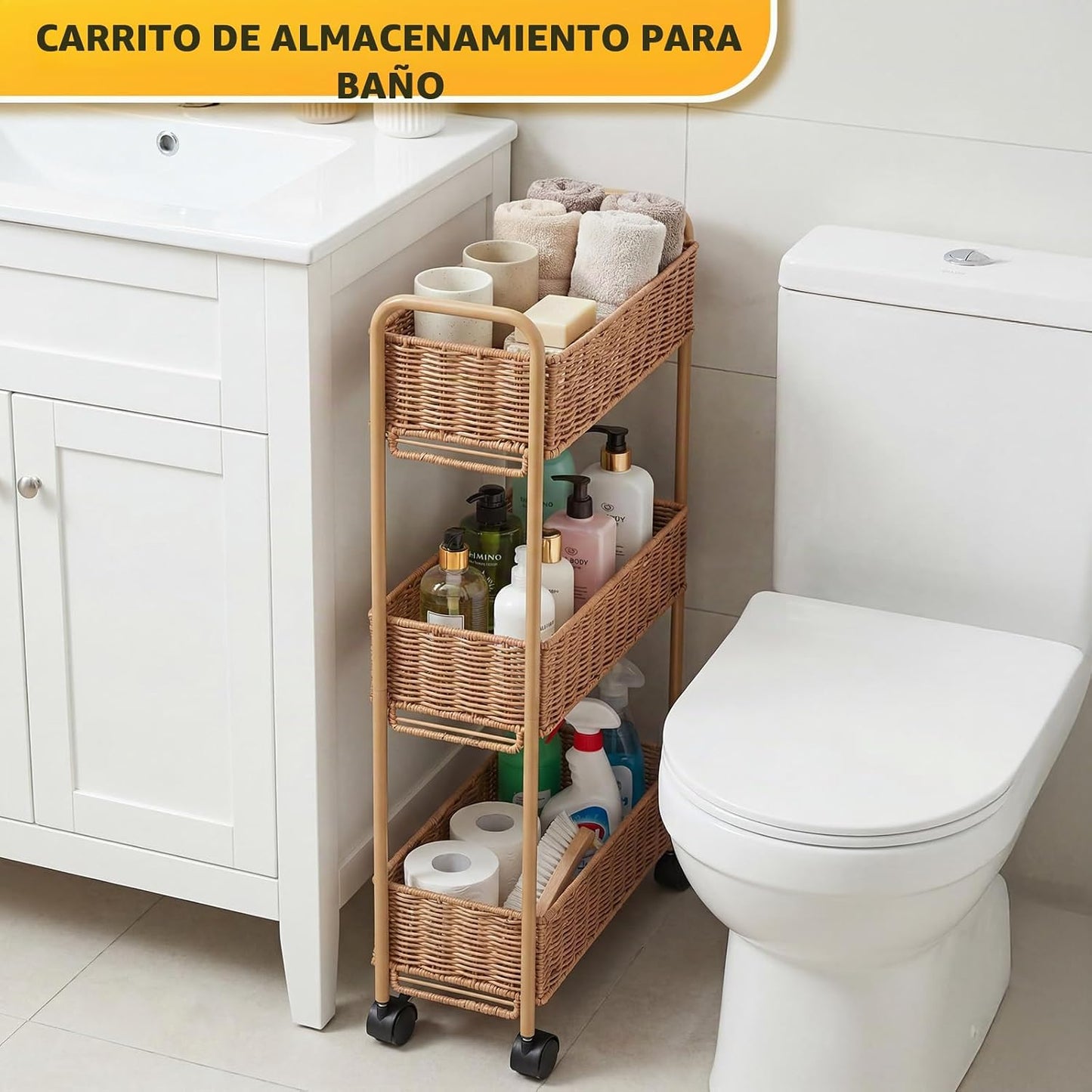 FOCHIER F Carrito de almacenamiento delgado, carrito de almacenamie...