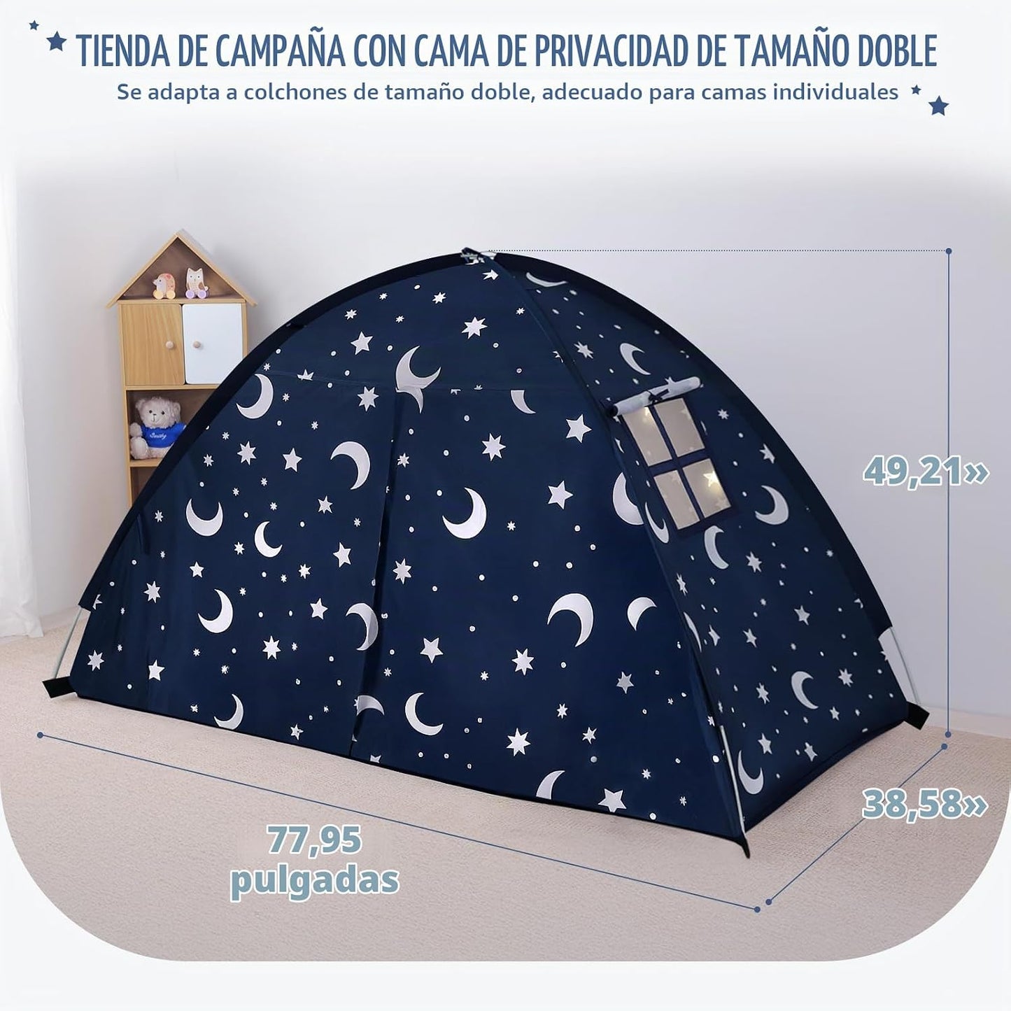 PIIKAGO Tienda de campaña para cama twin para niños, dosel de cama...