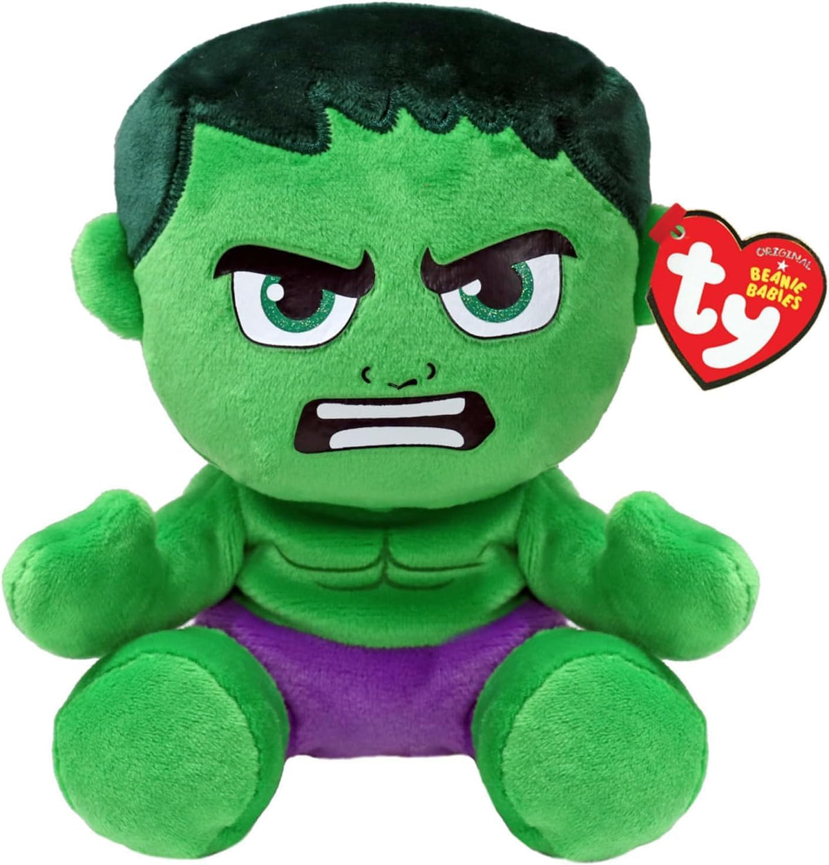 TY Beanie Babies Hulk (cuerpo suave) - 6", verde