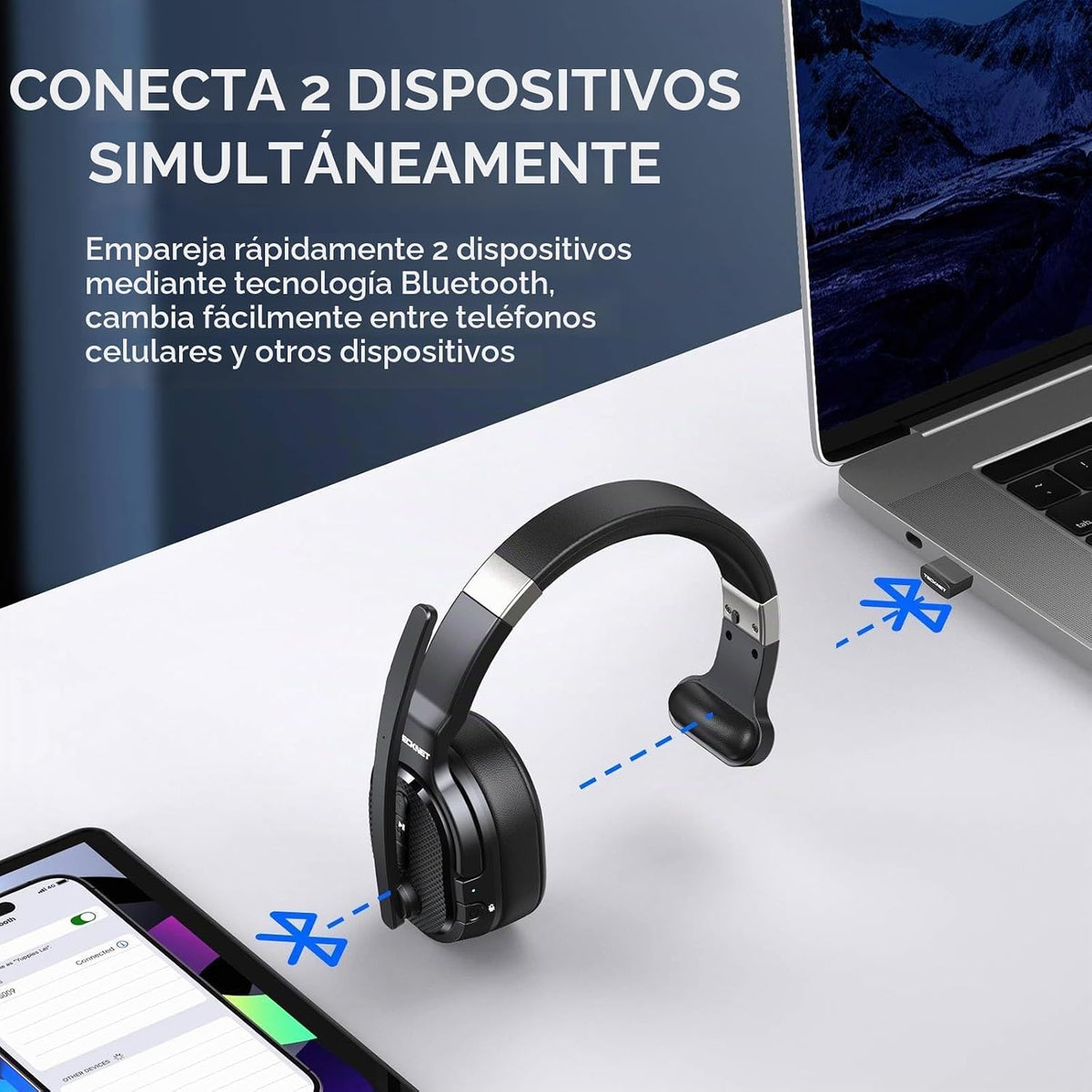 TECKNET Auriculares inalámbricos Bluetooth Trucker, micrófono con |...