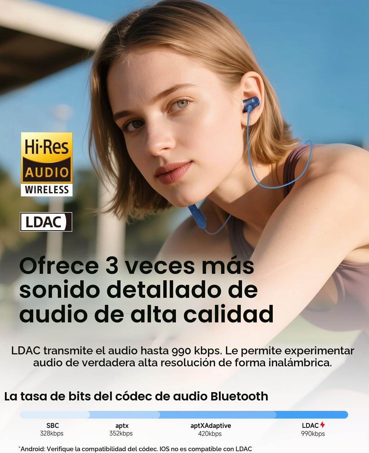 SoundPEATS Q40 HD - Auriculares deportivos con banda para el cuello...