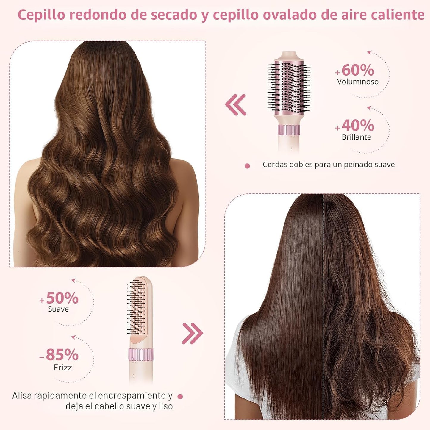Moldeador de pelo 6 en 1, secador de pelo iónico de alta velocidad...