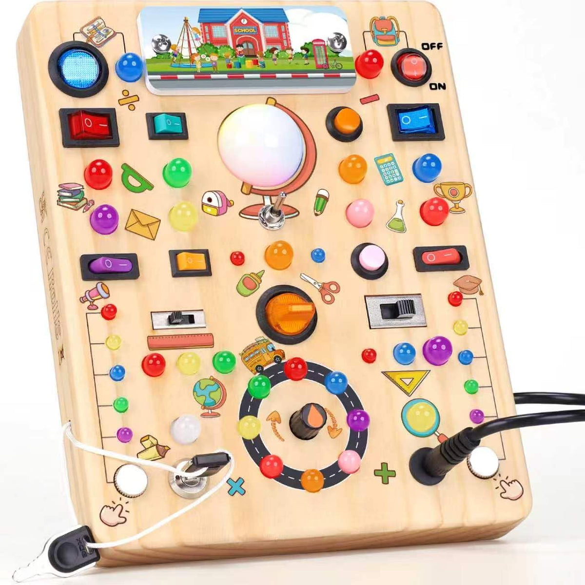 RichBoy Montessori - Tablero de juguete con 40 luces LED, juguetes...
