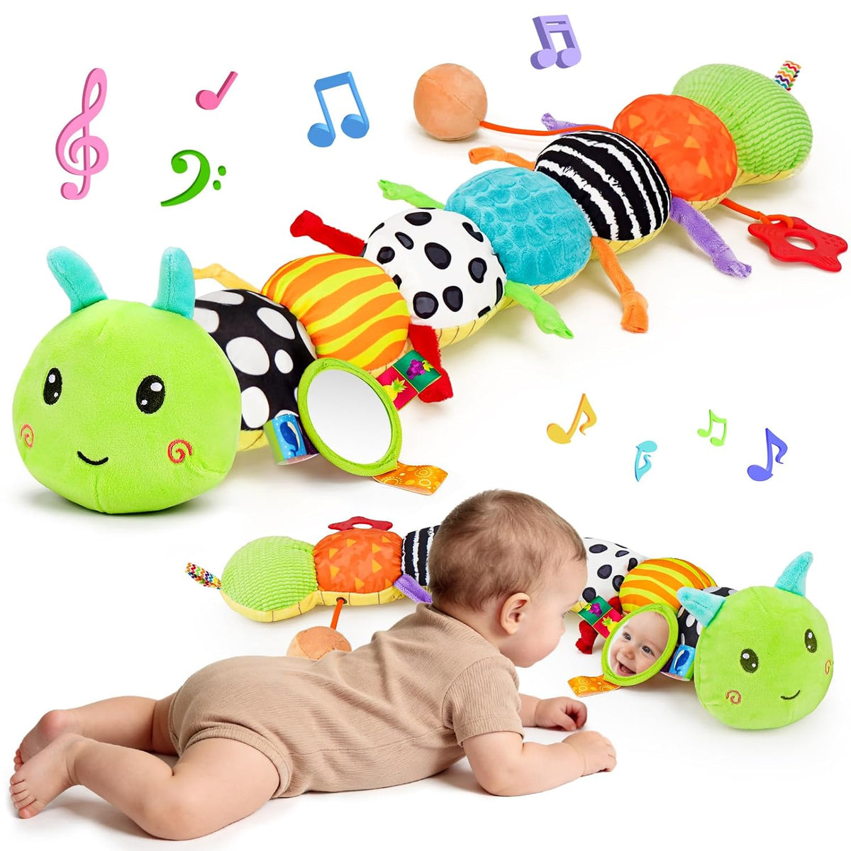 Juguetes sensoriales para bebés de 0 a 6 meses, animal musical de p...