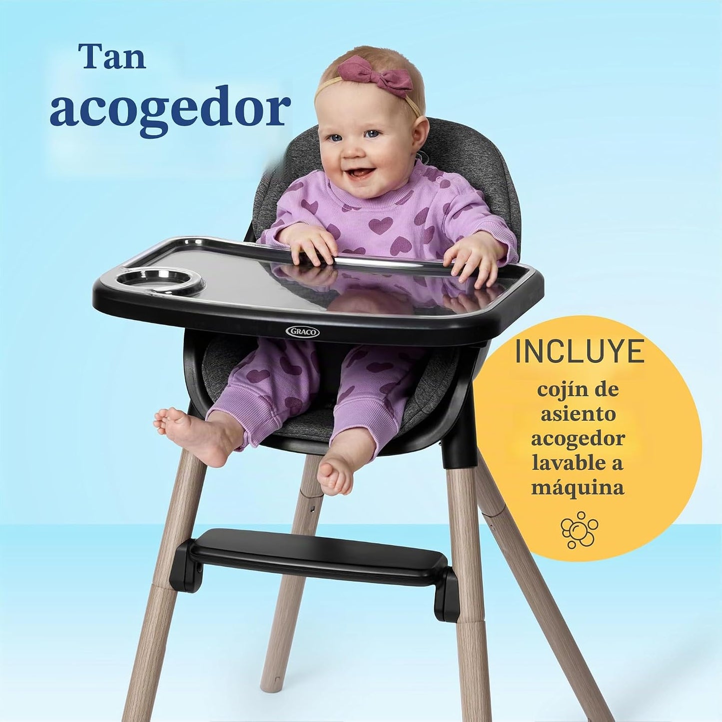 Graco Ready2Dine DLX - Silla alta 4 en 1, Linden | 4-en-1: Trona, a...
