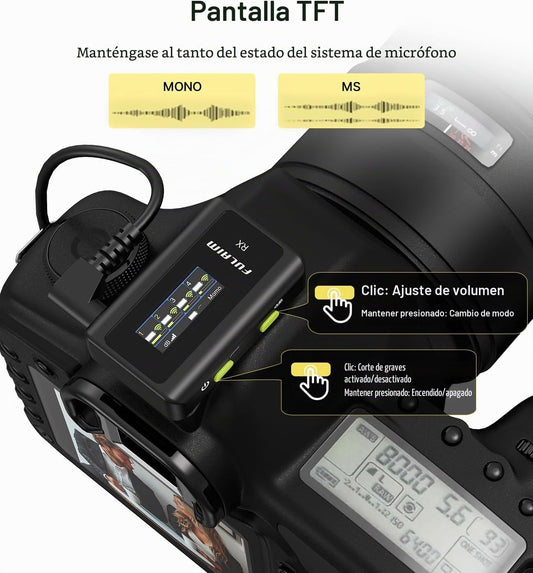 FULAIM Micrófonos Lavalier inalámbricos X6 Pro con 4 transmisores |...