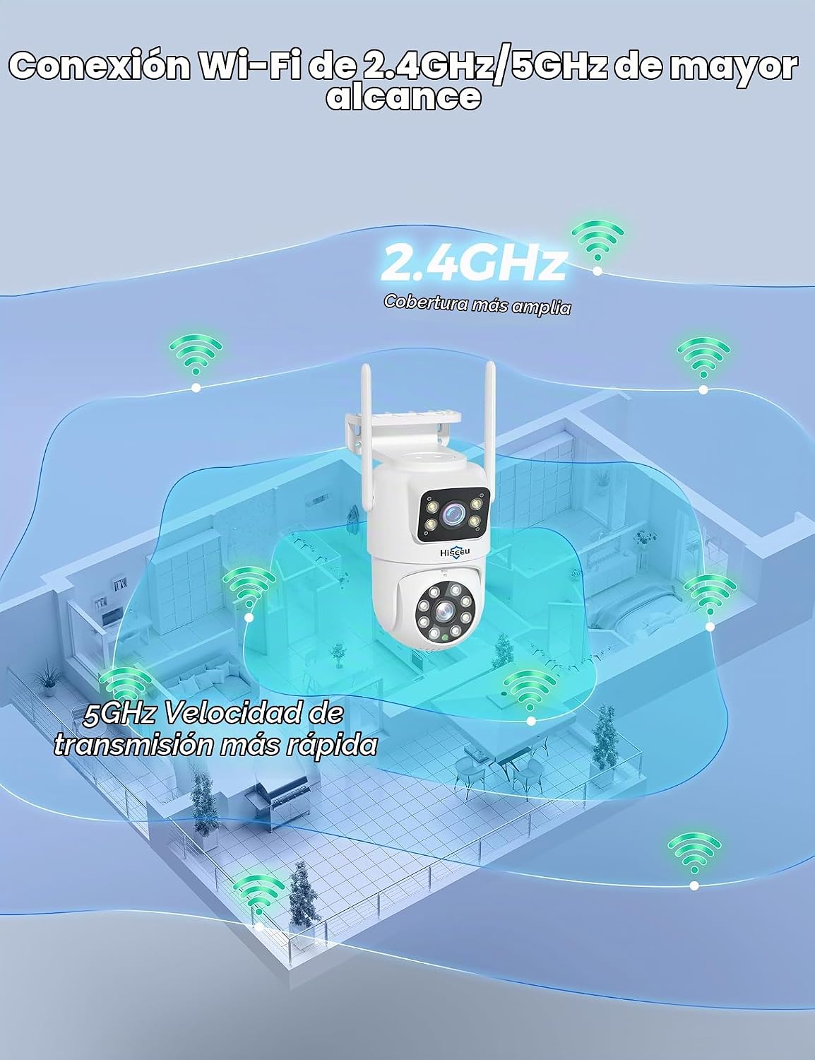 Cámaras de seguridad inalámbricas Hiseeu al aire libre, WiFi Pro de...