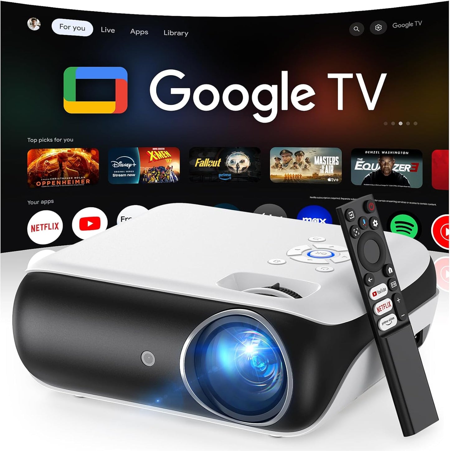 Google TV con licencia oficial - Proyector inteligente para exterio...