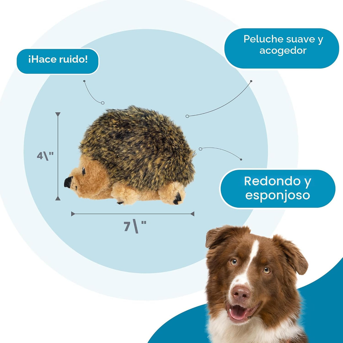 Outward Hound - Juguete de peluche Hedgehogz para perro, tamaño S |...