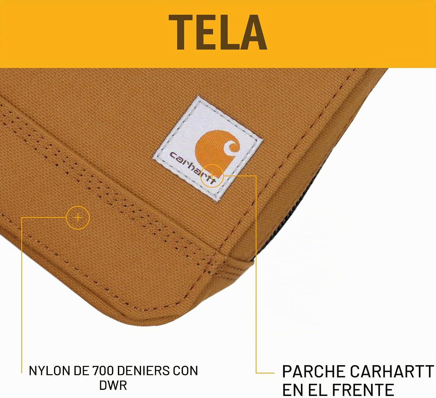 Carhartt Cartera cruzada de nailon 700D, perfecta para conciertos y...