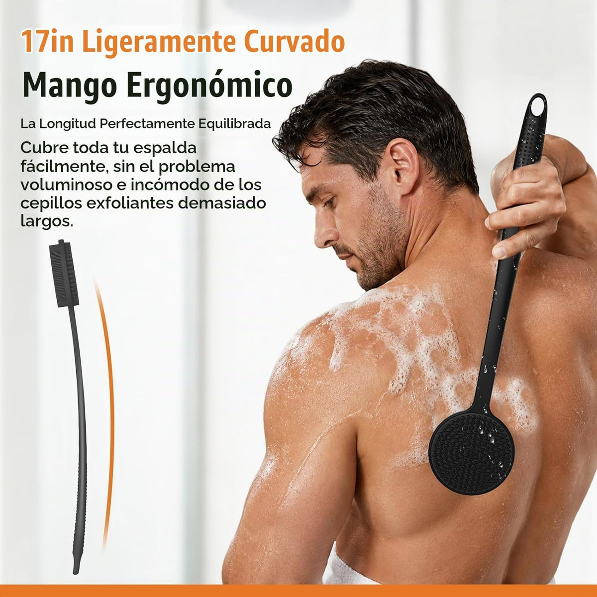 Depurador de silicona para la espalda para ducha y limpiador facial...