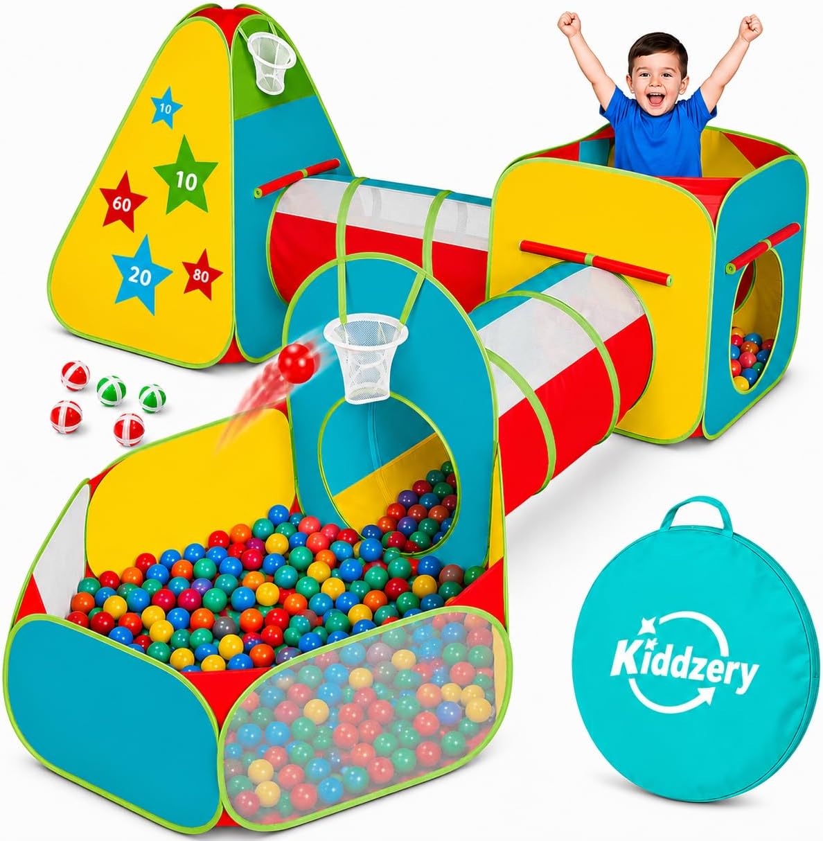 Tienda de campaña de 5 piezas para niños pequeños con hoyo de bolas...