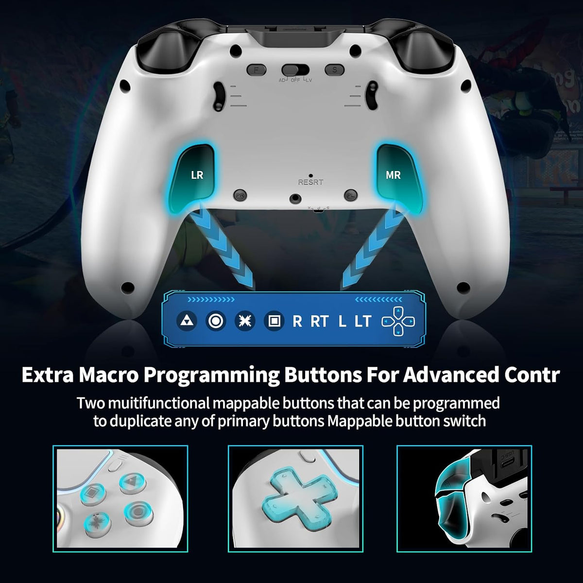 Controlador inalámbrico NBCP para PS5\/Pro\/Slim\/PC, joystick y di...