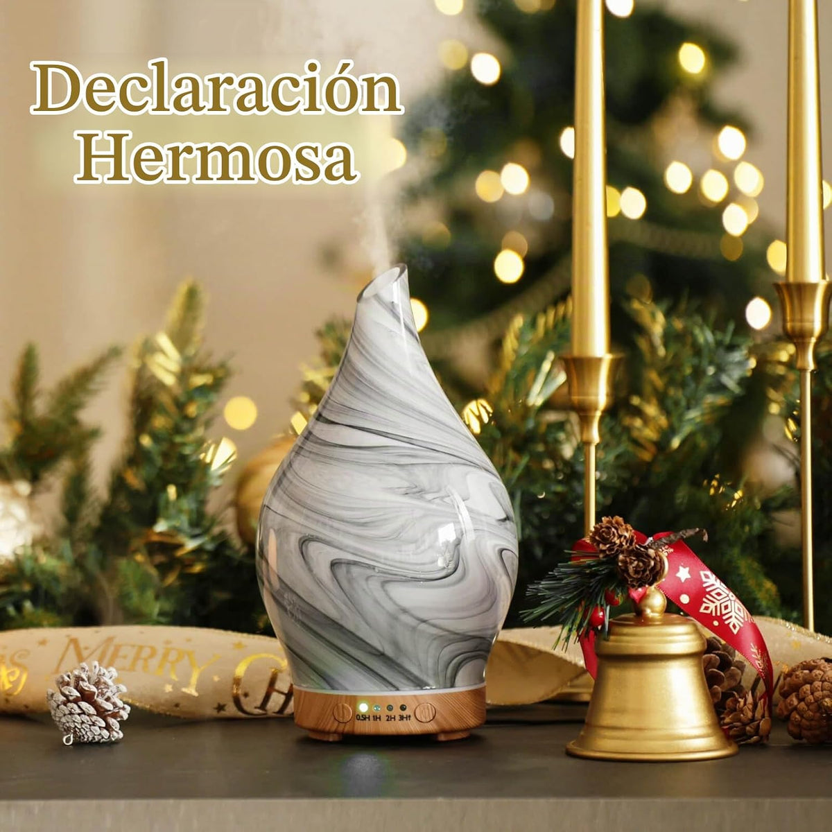 Porseme, difusor de aceite esencial de 150 ml, vidrio, cambia de co...