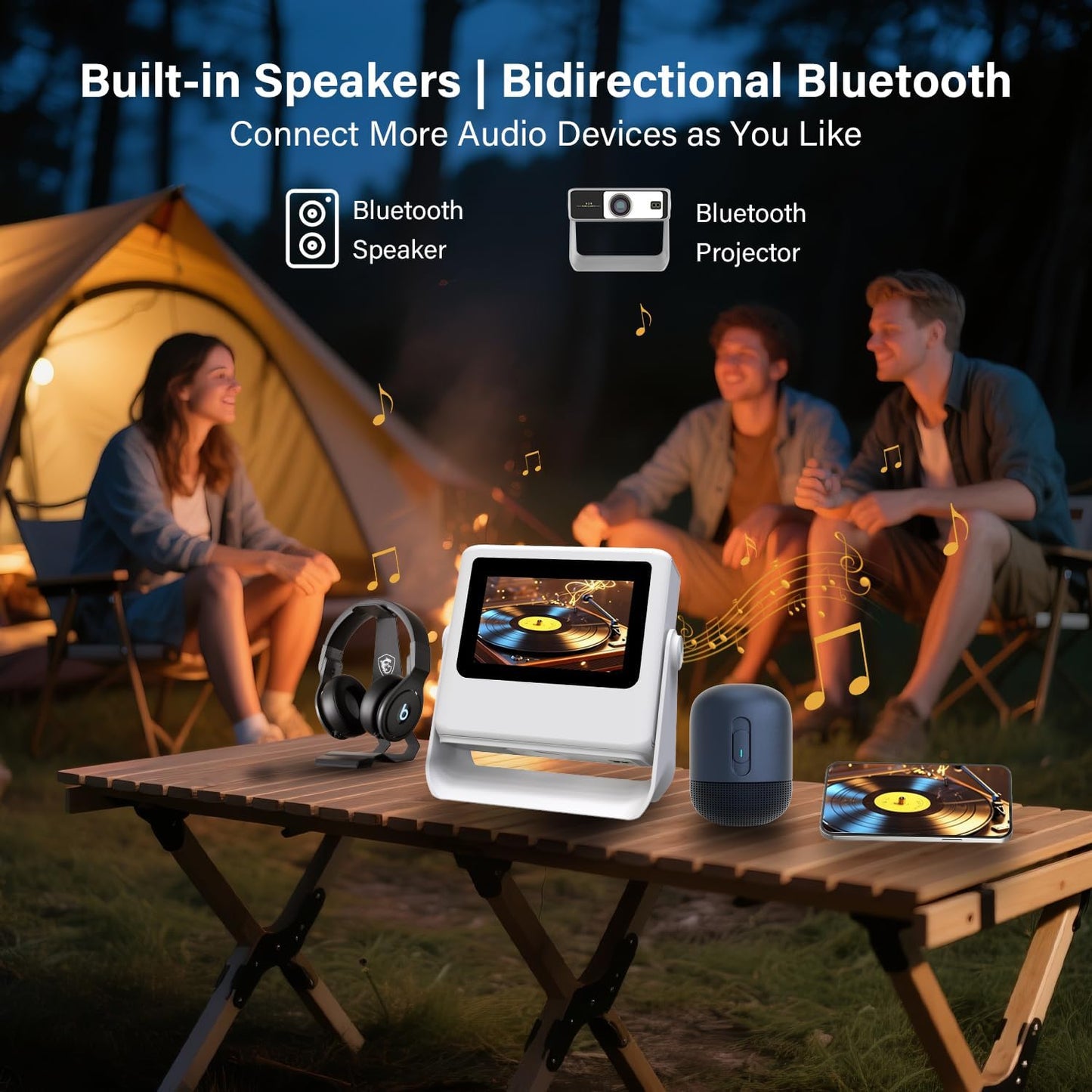 Proyector inteligente con WiFi y Bluetooth, 4K compatible con Nativ...