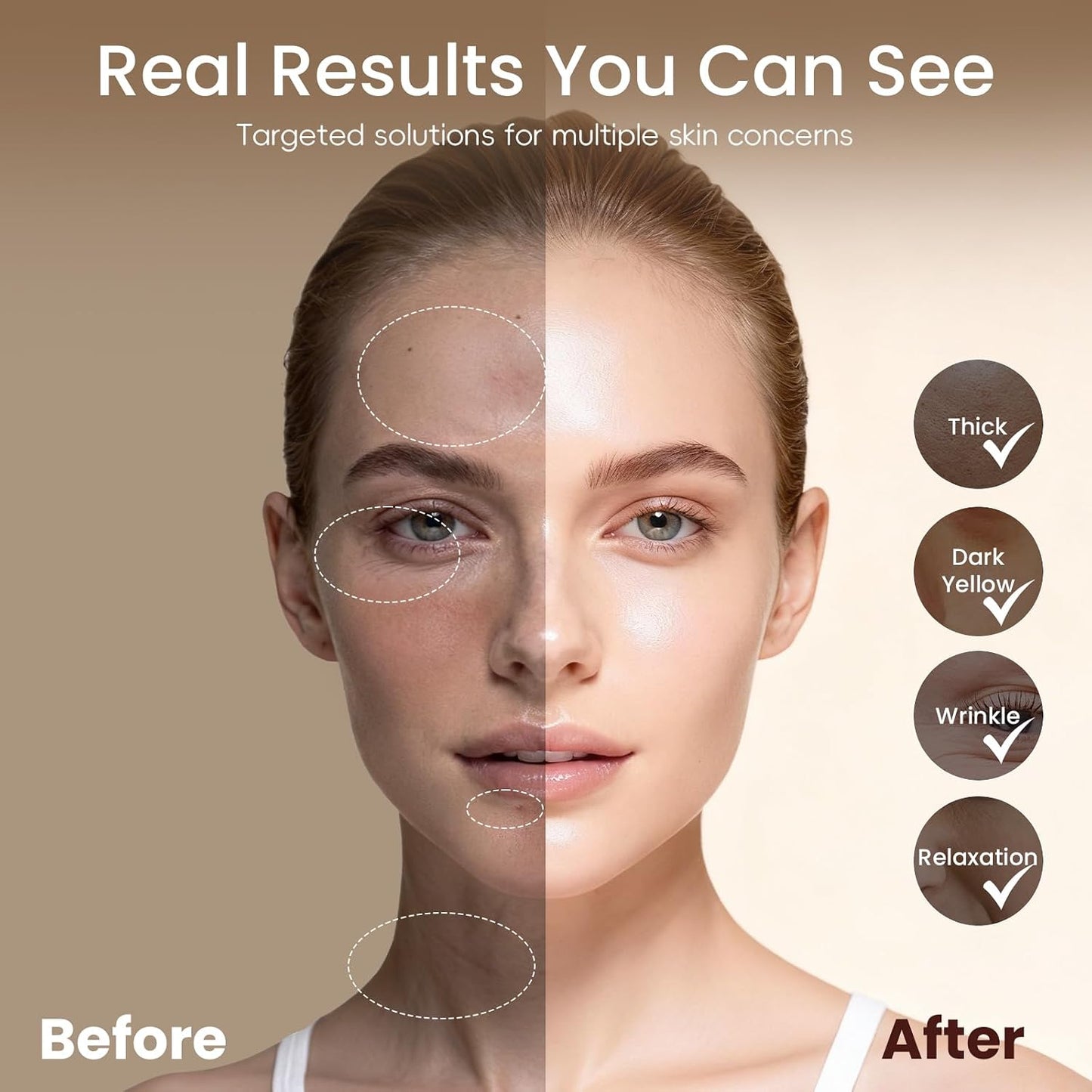 Masajeador facial y cuello, terapia portátil de luz roja para cara,...