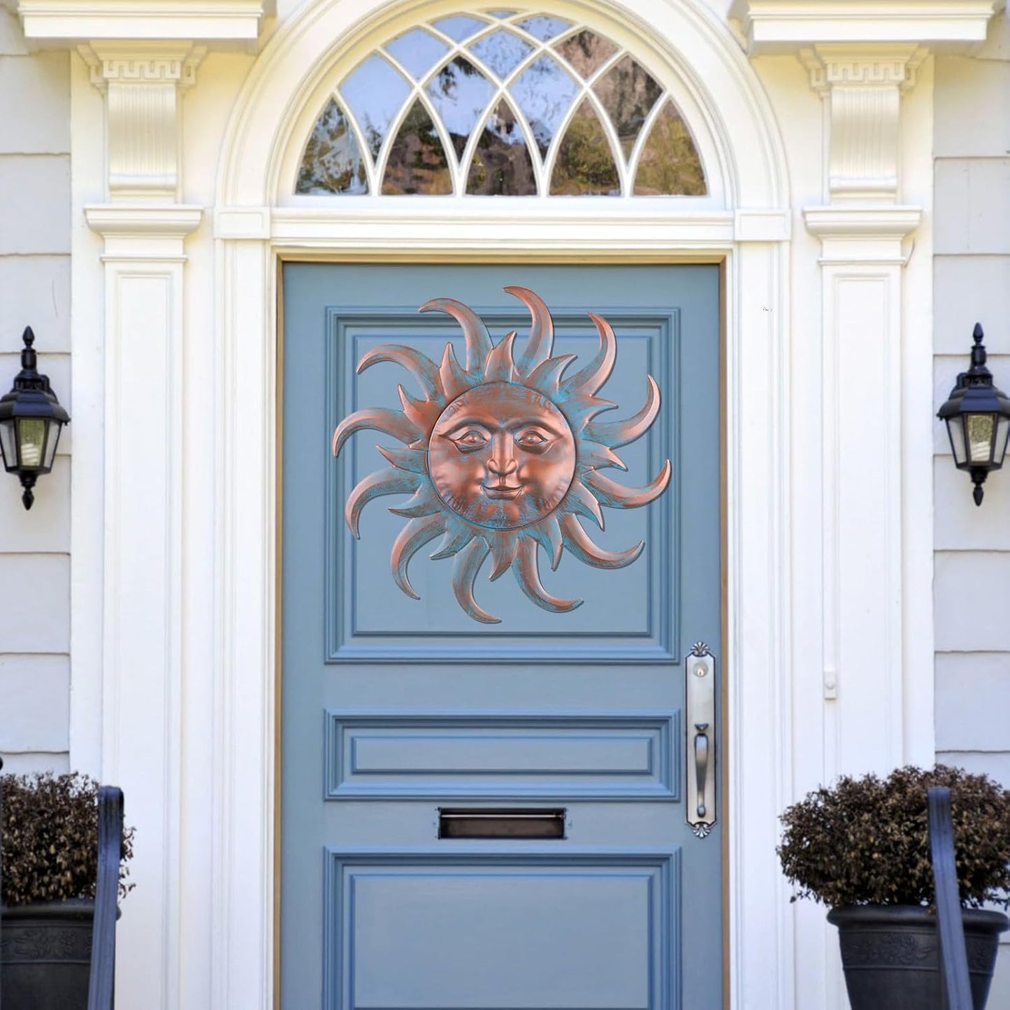 VZVXCC Arte de Pared de Metal Sol Decoración Exterior - Lindas Esta...