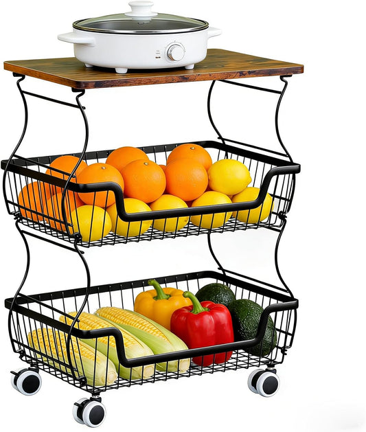 MAKE CHANGES Carrito de almacenamiento de cocina con ruedas, organi...