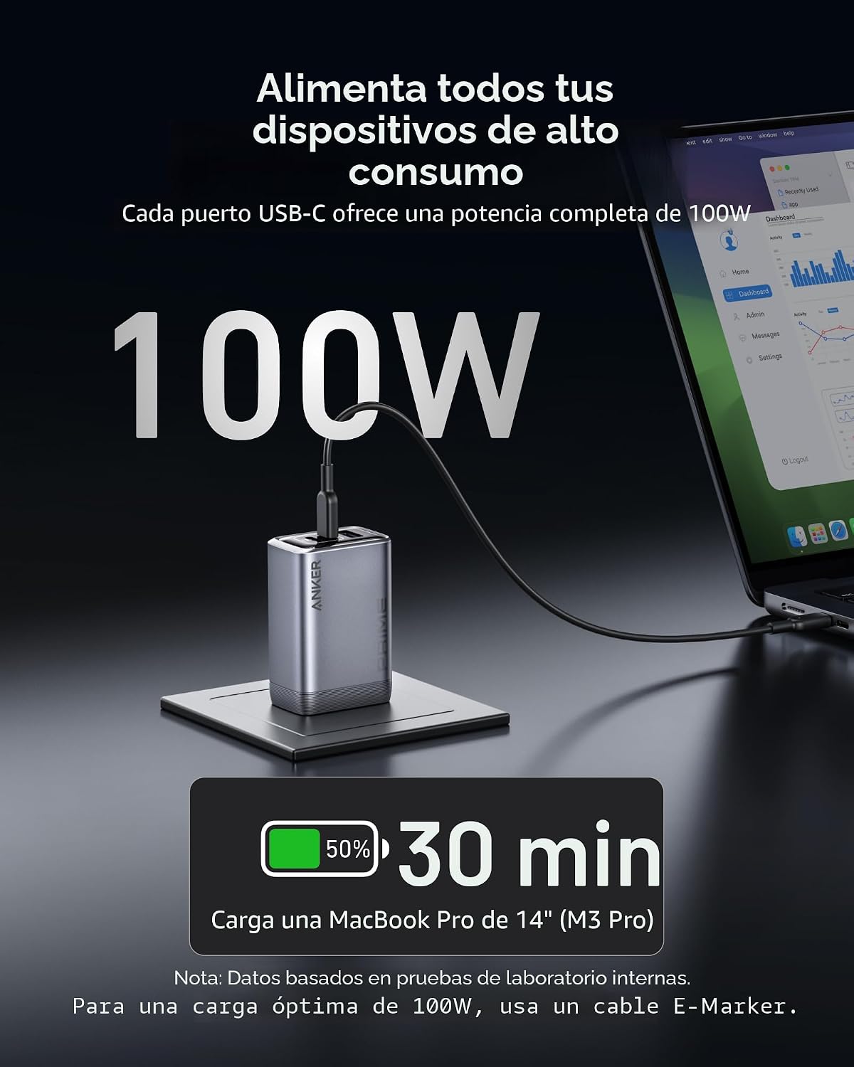 Anker Cargador Prime, cargador USB C plegable compacto de 3 puertos...