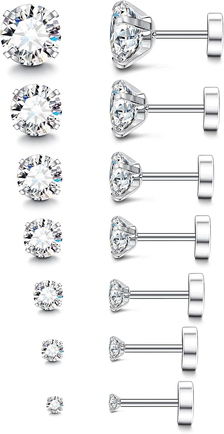 Fansilver Pendientes hipoalergénicos de 0.71 oz con parte trasera p...