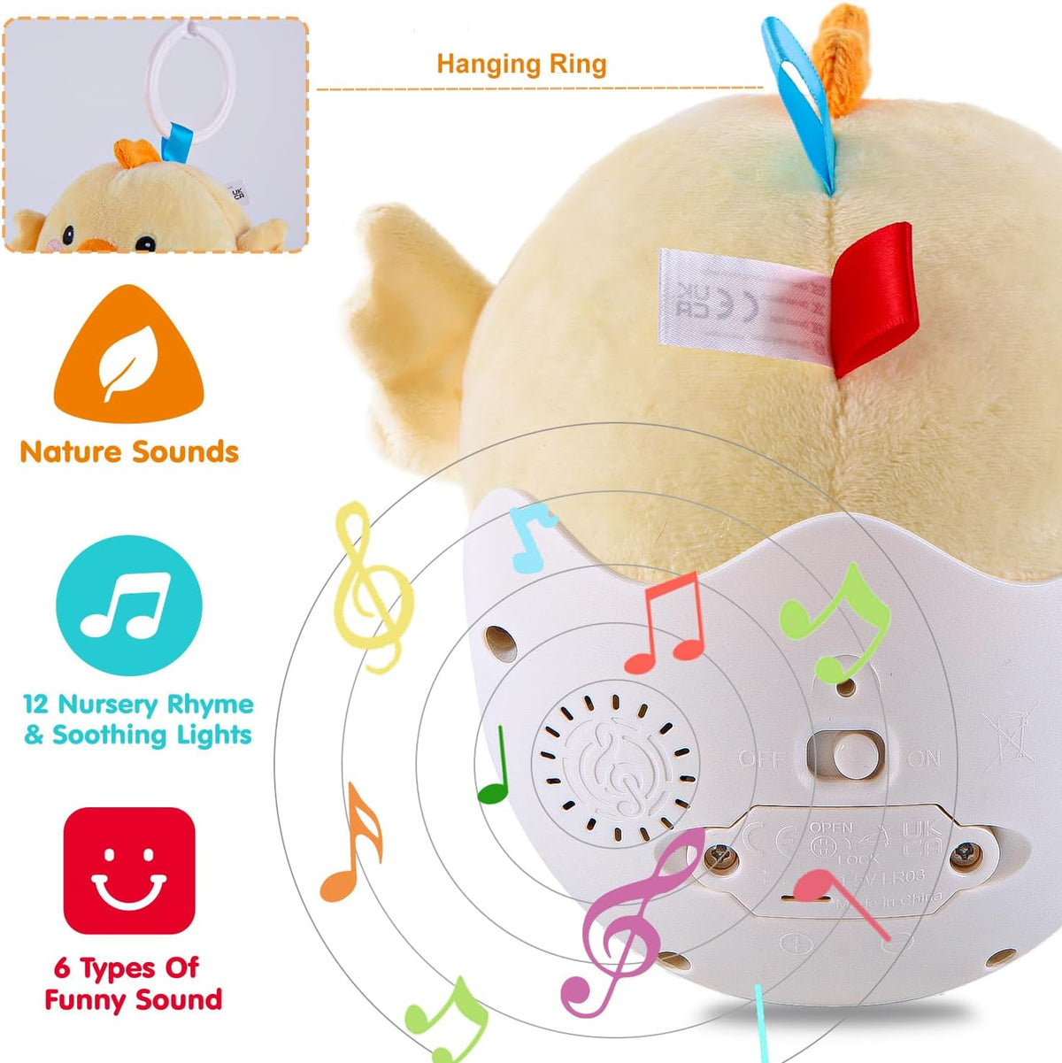 LTKFFFdp Juguetes para bebés de 1 a 3 años, juguete musical de felp...