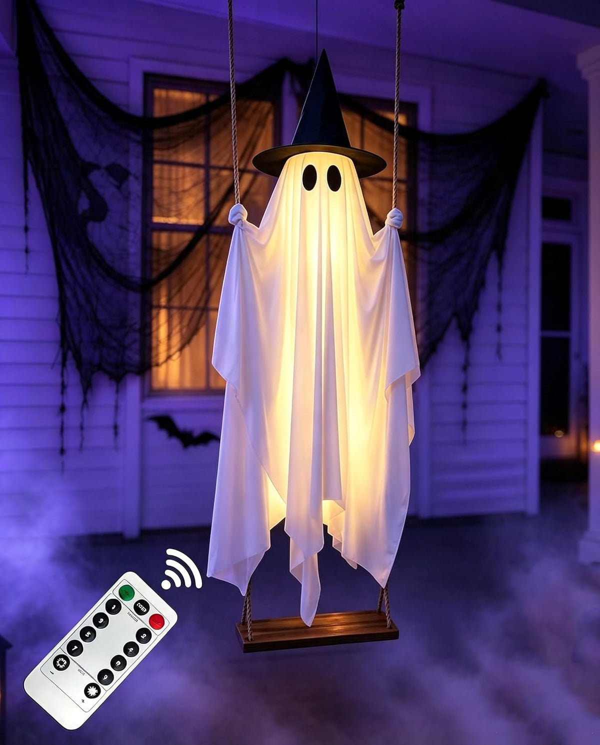 Decoraciones de Halloween al aire libre 5 pies grande colgante fant...