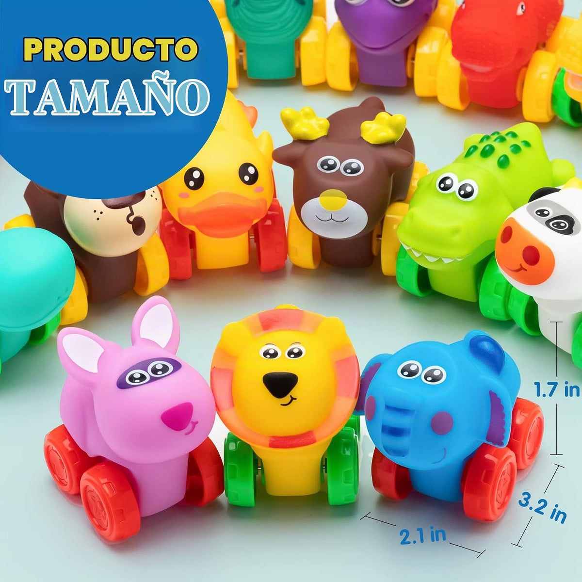 JOYIN Coches de Animales, Juguete de Set de Coches de Goma Suave, M...
