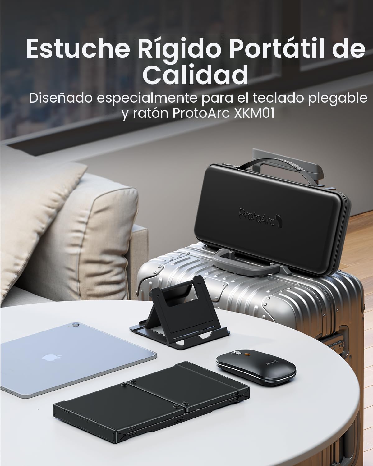 ProtoArc XKM01 Combo de ratón de teclado plegable de tamaño complet...