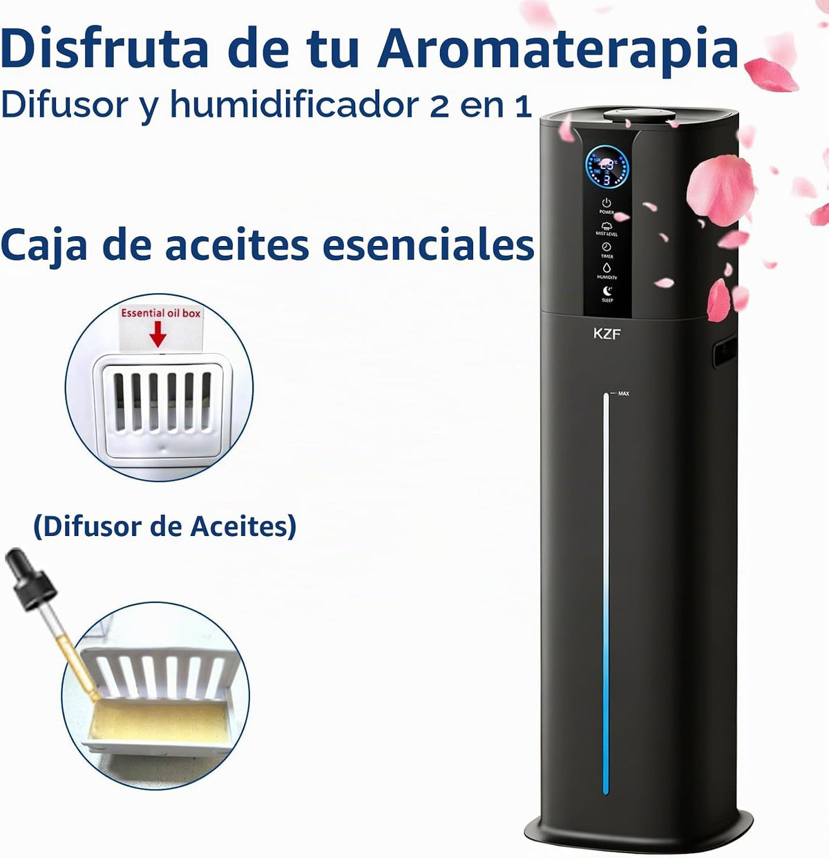 KZF Humidificadores de 9L para dormitorio grande, difusor de llenad...