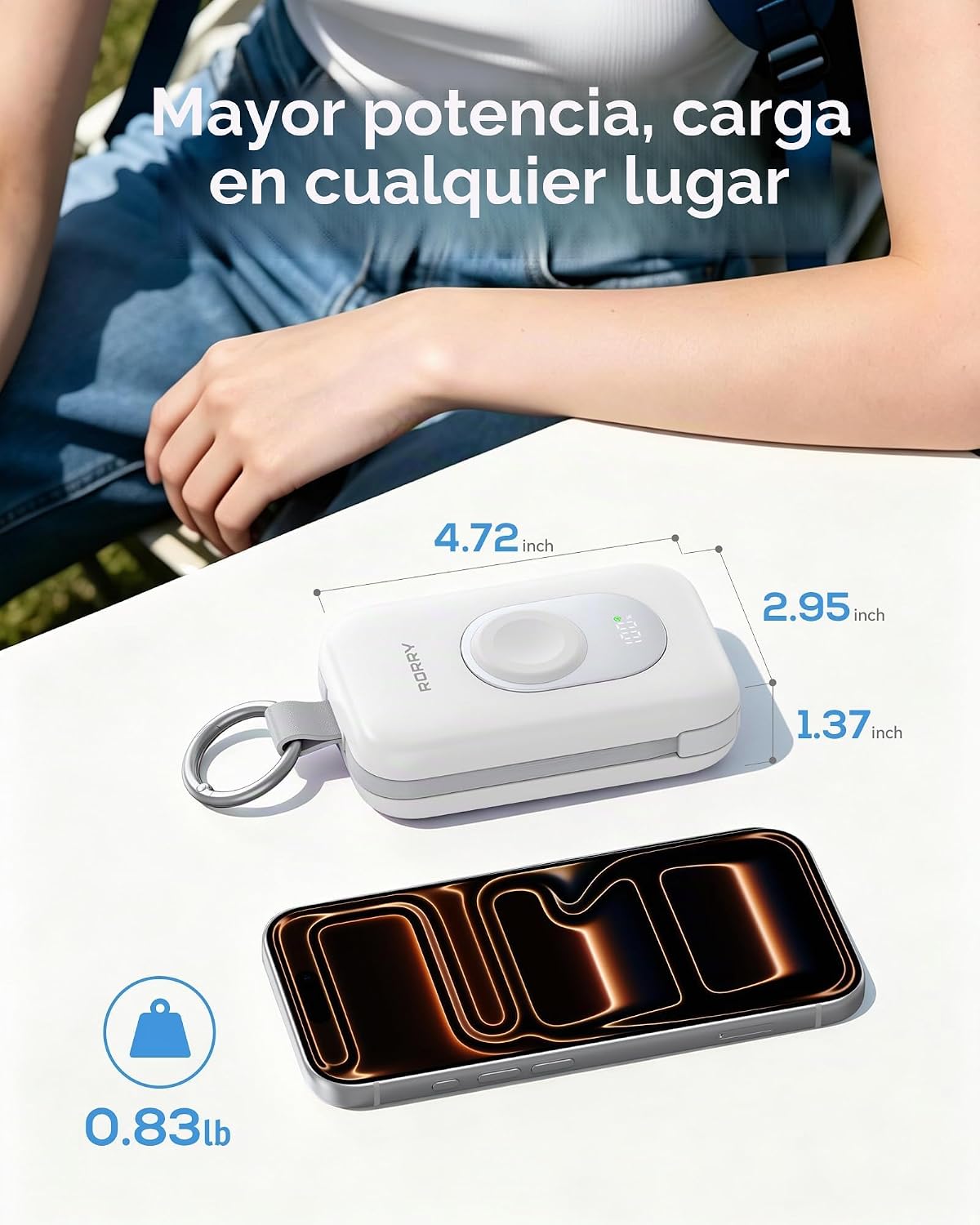 RORRY Cargador portátil, Banco de energía portátil de 20000mAh PD 3...