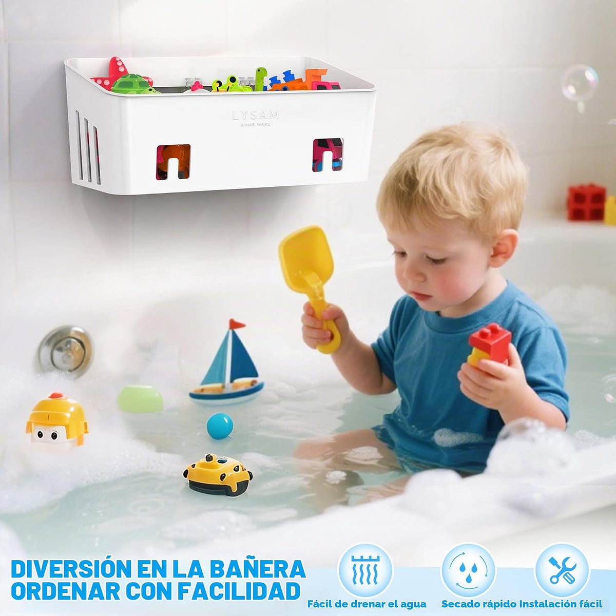 Almacenamiento de juguetes de baño, 2 paquetes, soporte grande para...