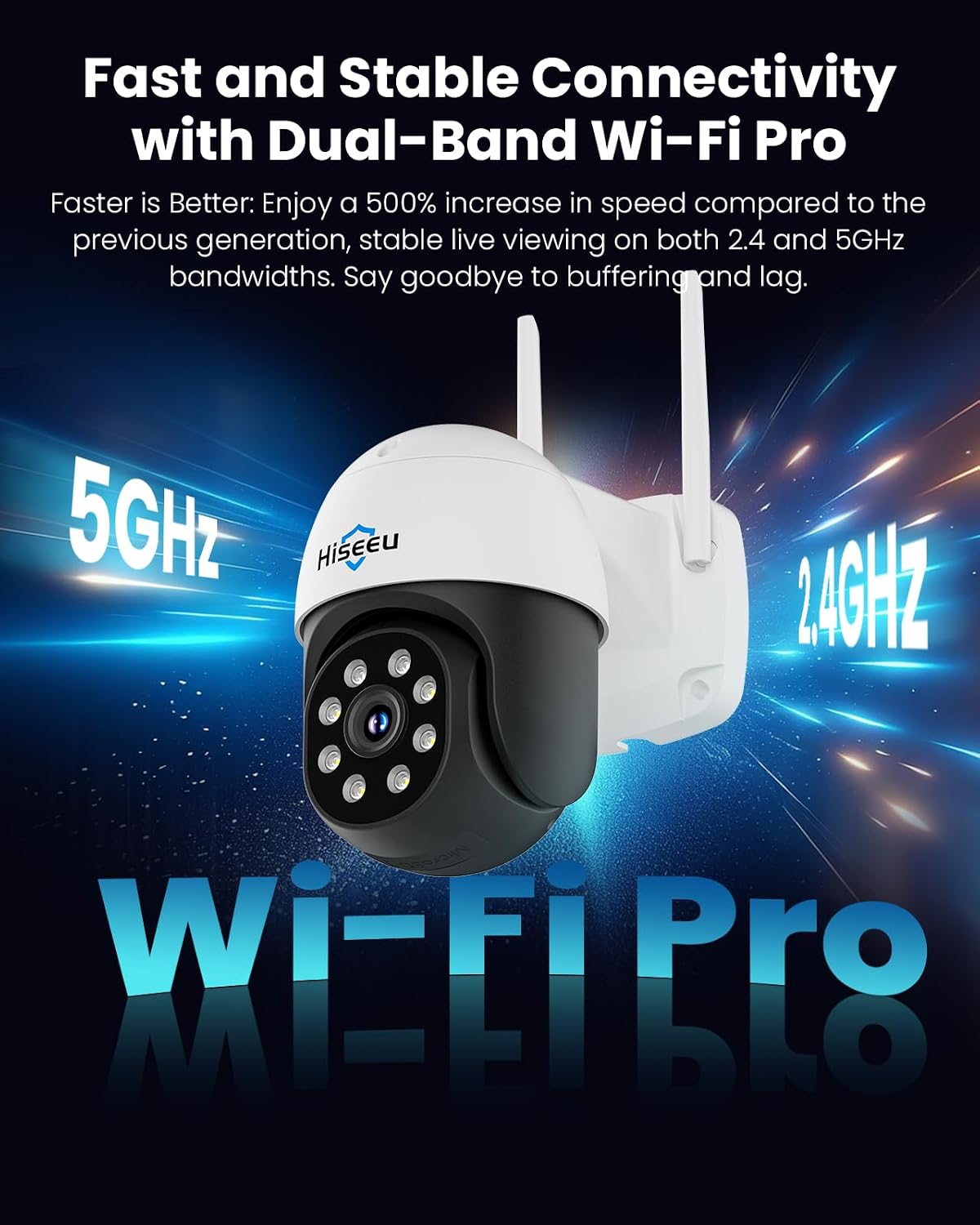 Hiseeu Cámara de seguridad 4K 8MP para exteriores, cámara de seguri...