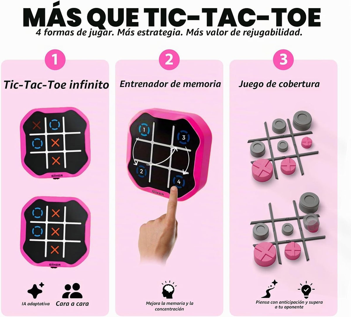 GiiKER Tic Tac Toe Bolt Game, Juegos Portátiles Originales 3-en-1,...