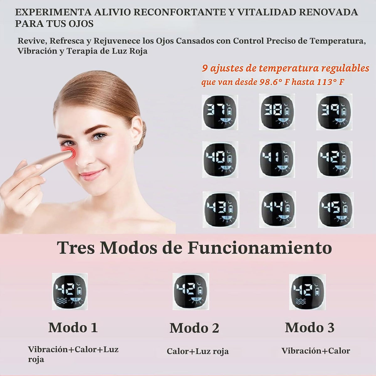 Vowleike Varita de levantamiento de ojos, 3 en 1 vibrante 98°F a 11...