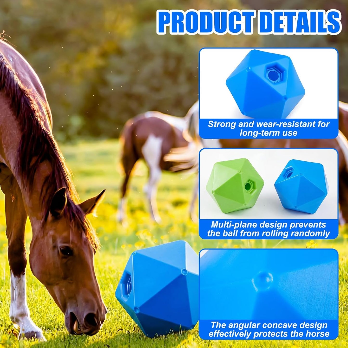 Seenelling Paquete de 2 bolas de golosinas para caballos, juguete |...