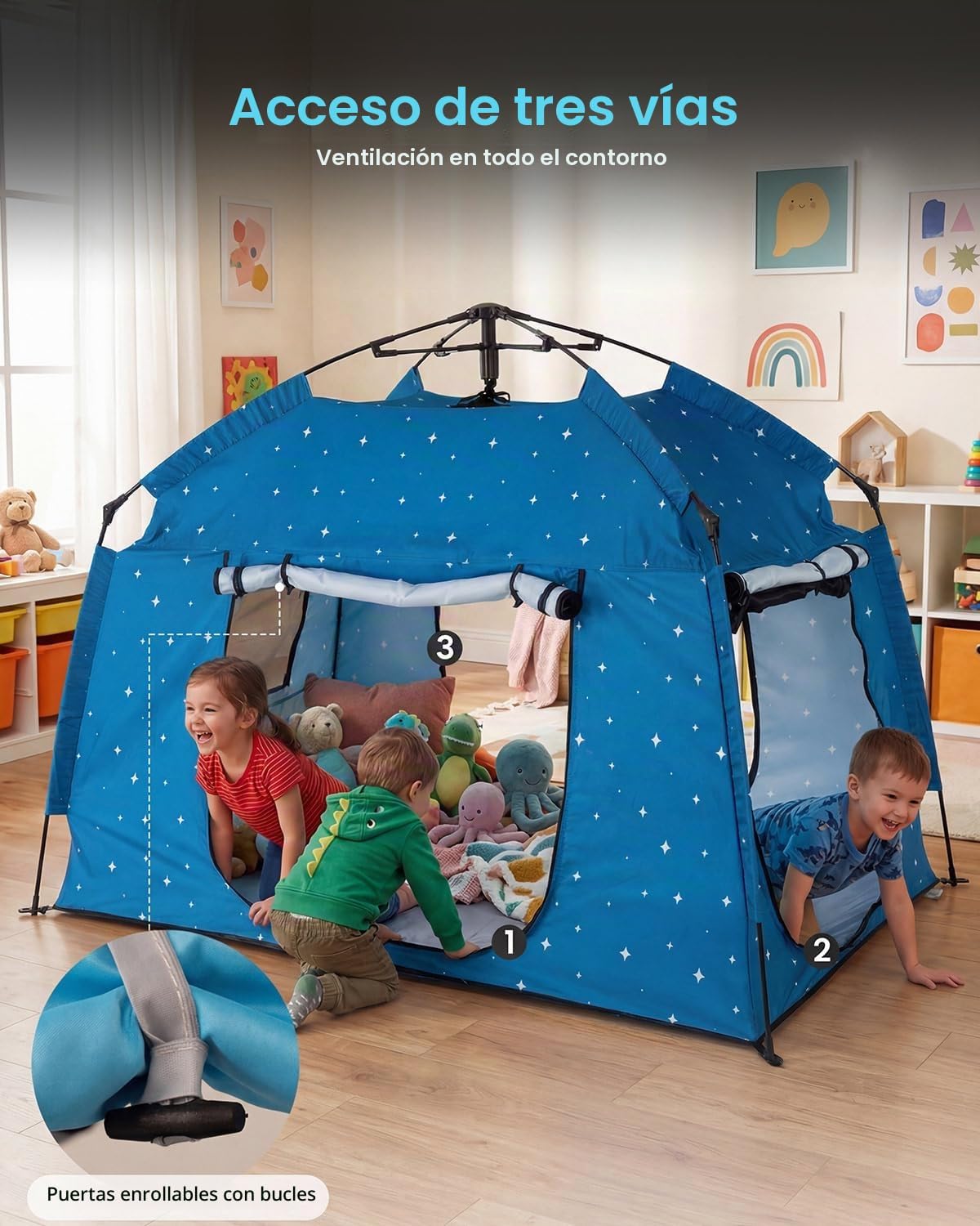 Tienda de campaña para niños, casa de juegos portátil para niños, f...