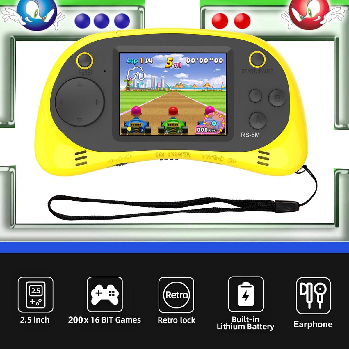 Reproductor de videojuegos portátil de mano para niños con 200 jueg...
